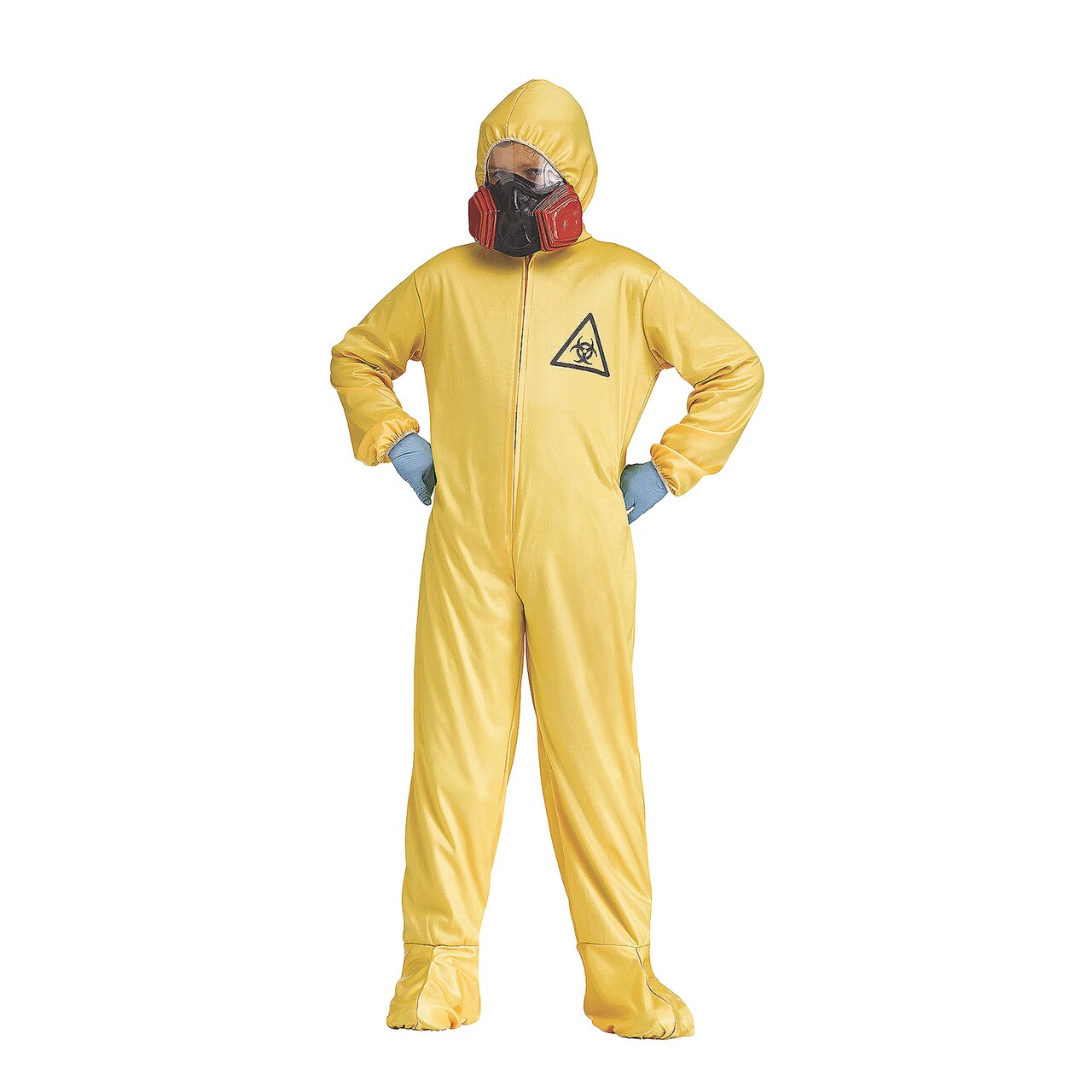 Unisex Hazmat Suit Costume for Kids Yellow Jumpsuit with Hood and Mask